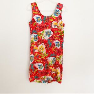90s Xtreme Island Designs Hawaiian Floral Vintage Shift Dress